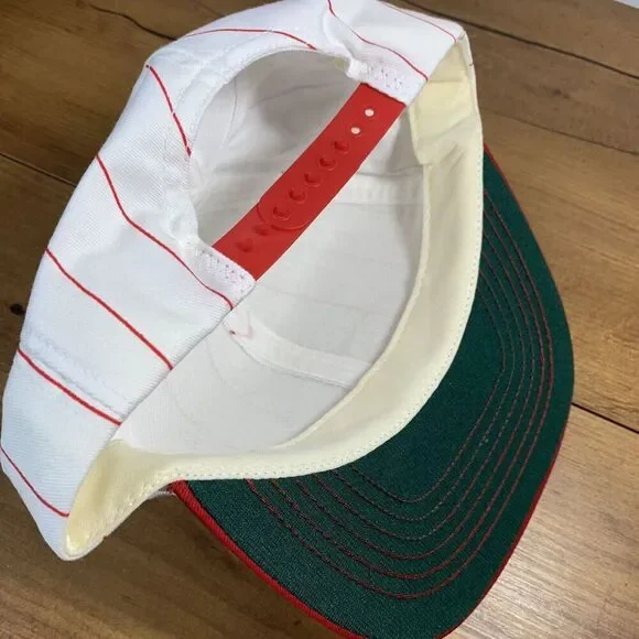 VTG NWOT Jeff Gordan #24 Hat Lumina Red White Pin Stripe Snap Back Made in USA - Picture 6 of 9